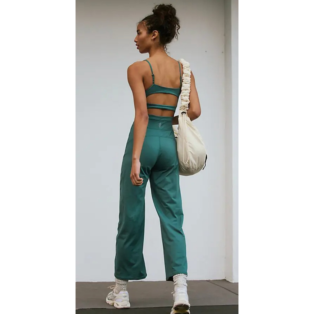 NEW FREE PEOPLE FP MOVEMENT MIDNIGHT JADE UP AT NIGHT ONE PIECE JUMPSUIT SZ S - Picture 3 of 7